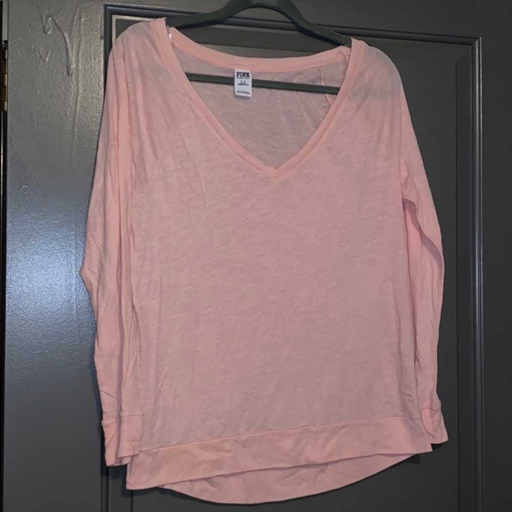 PINK Long sleeve cotton pink top